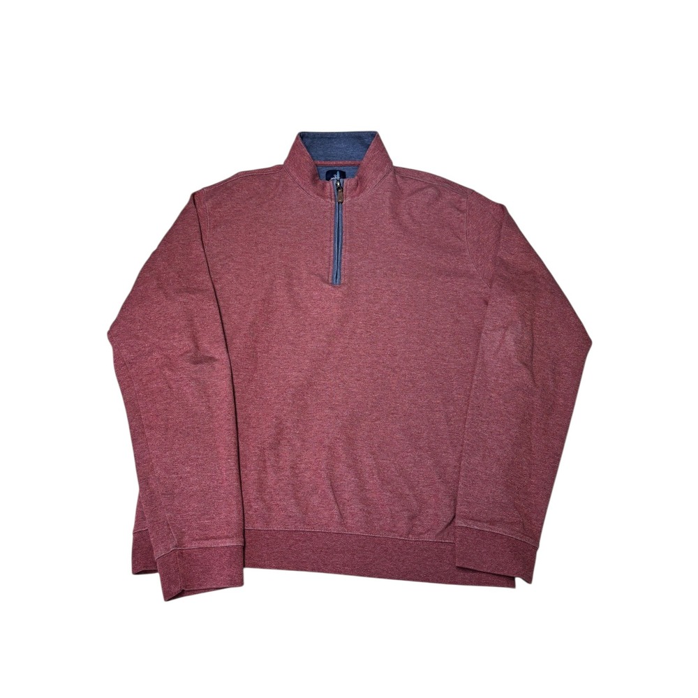 Johnnie-O Santa Monica‎ Quarter Zip Pullover Sweater Heather Red Medium Cotton
